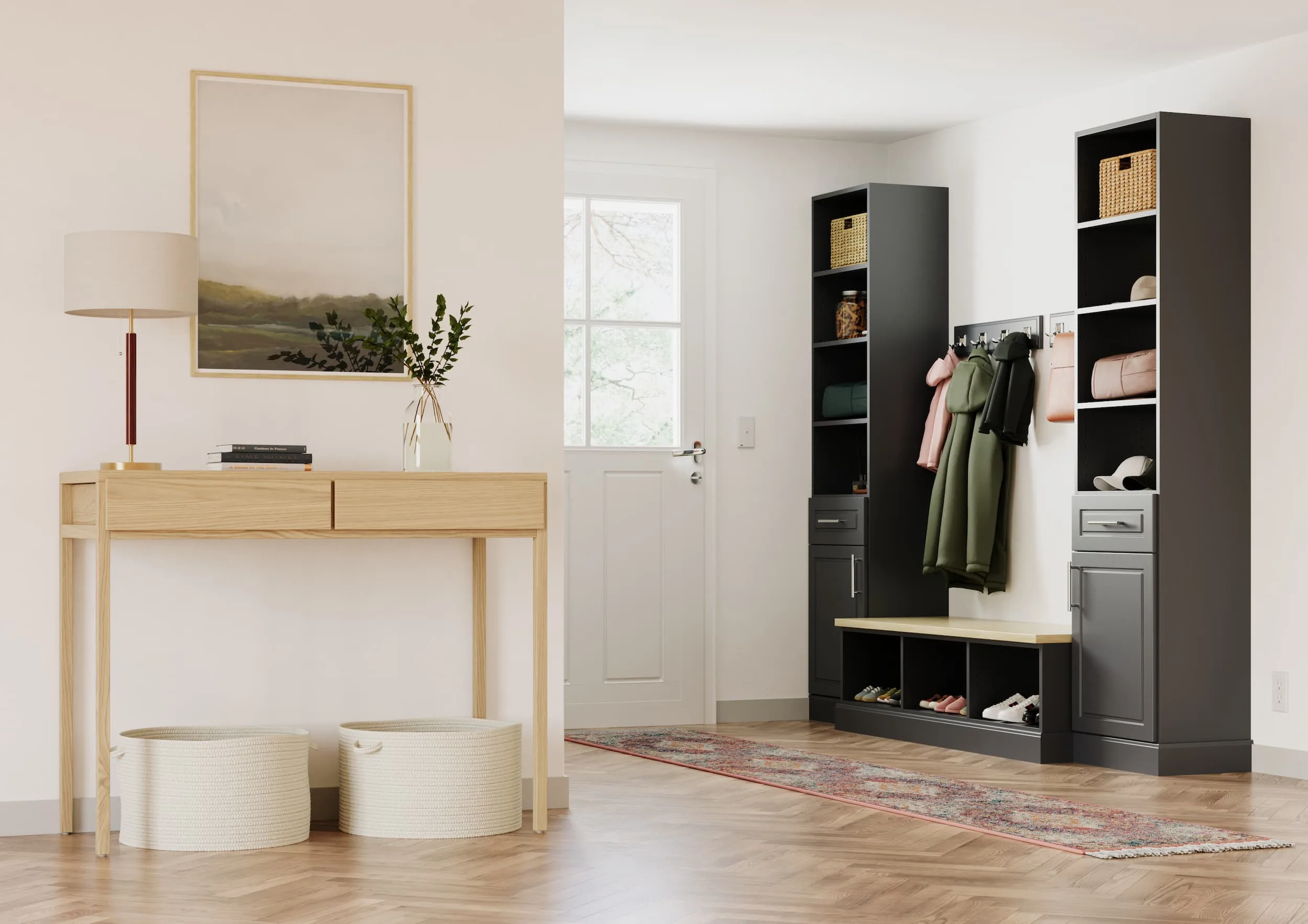 Black Mudroom Built-In