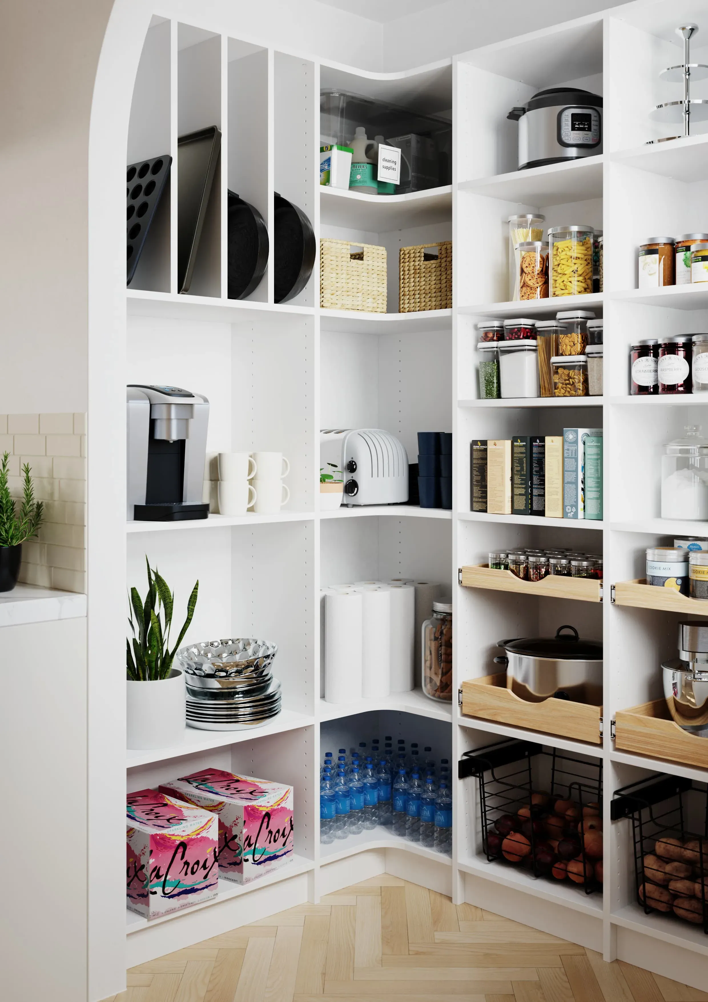 Walk-In Pantry, Wraparound Shelving