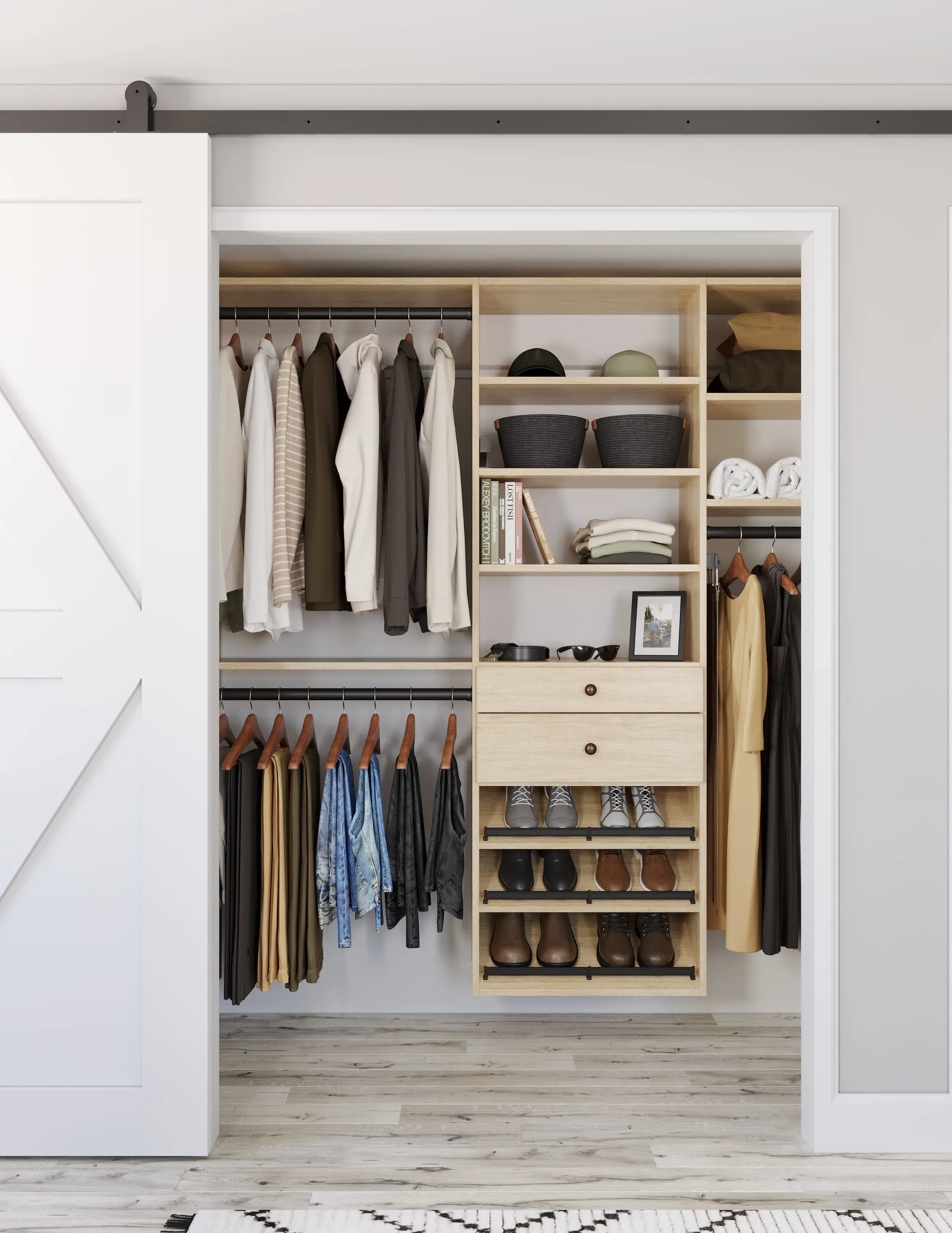 Barn Door Closet, Men's Wardrobe