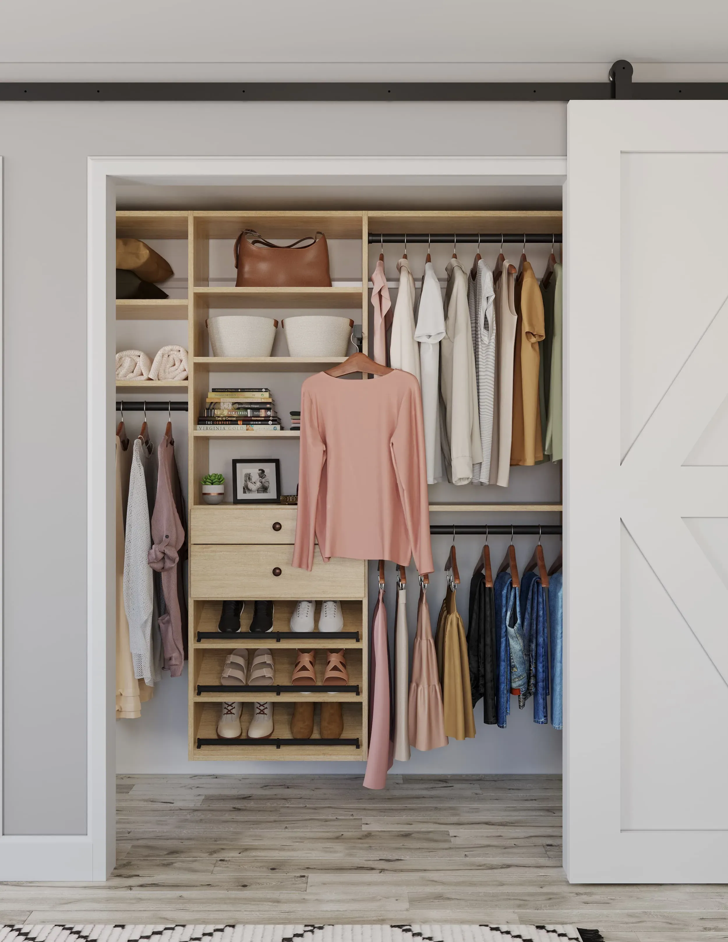 Barn Door Closet, Women's Wardrobe
